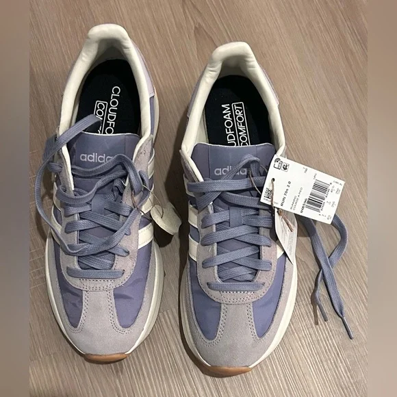 Adidas Lavender & White Retro Jogger Cloudfoam Sneakers - Picture 5 of 8